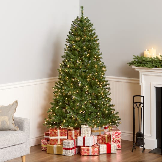 6.5ft. Pre-Lit North Valley® Spruce Artificial Christmas Tree, Clear Lights